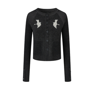 【明星同款】创世纪元针织衫2025新款飞鸟贴布绣针织开衫外套女