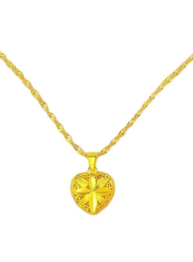 沙金项链女黄金色项链