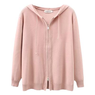 2025秋冬双拉链连帽毛衣女针织衫