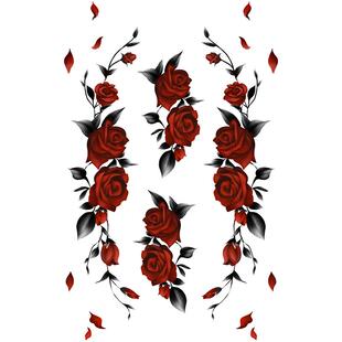 MG tattoo 红色玫瑰植物花朵少女纹身贴唯美性感腿环腿部脚踝纹身