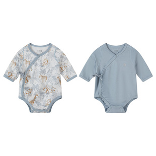 【新品】ibaby婴儿连体衣新生儿包屁衣宝宝睡衣爬服男女童两件装