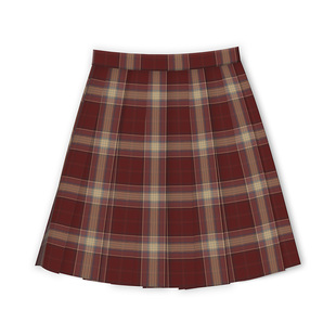 原创正版 初一 新年款JK格裙制服大全套装红色学生百褶裙半身短裙