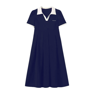 孕妇夏季短袖V领T恤连衣裙