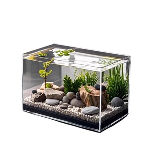 2025新款超白斗鱼缸小型金晶玻璃客厅乌龟观赏方形裸缸家桌面专用