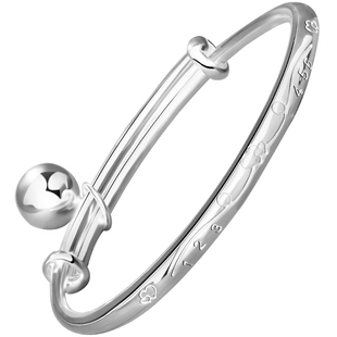 宝宝银脚镯脚环9999纯银婴儿儿童首饰周岁生日礼物脚镯子足环银饰