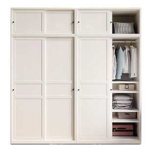 钢制移门衣柜家用成人出租房简易衣橱现代简约推拉门铁皮卧室衣柜