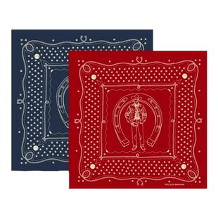 THECOLOR BANDANA美式复古红色小方巾女纯棉丝巾男嘻哈街舞头巾