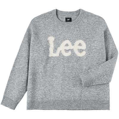 Lee软fufu商场款25冬新宽松版圆领大Logo设计男毛衣LMT011199101