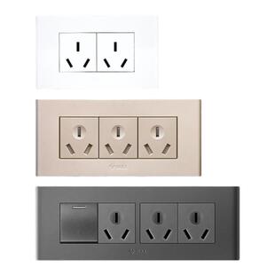 公牛118型暗装面板嵌入式16A双三孔九孔大功率空调热水器专用插座