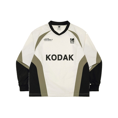 柯达v领字母长袖t恤上衣