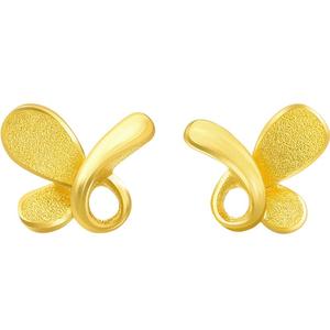 周生生黄金蝴蝶耳环足金耳钉黄金耳饰金饰68732E定价