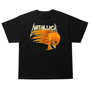 Metallica金属乐队巡演短袖T恤美式复古post-punk重机车风情侣装