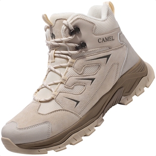 骆驼户外休闲登山鞋高帮男女鞋冬季加绒保暖棉鞋防滑耐磨徒步鞋子