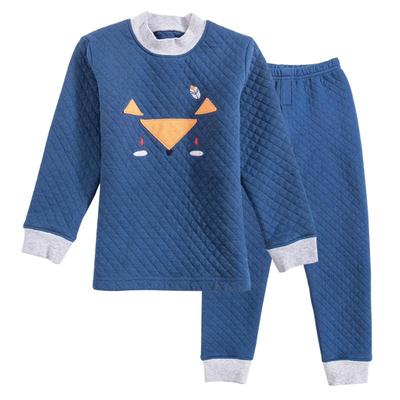 儿童保暖内衣套装秋冬男童三层夹棉加厚棉毛衫中大童纯棉秋衣秋裤