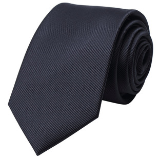 国华玛尼窄款领带男正装5cm黑色拉链轻奢韩版纯黑真丝男生免打结