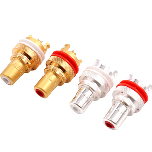 美国CMC纯铜镀金RCA莲花插座805-2.5F-G功放胆机端子音频信号母座