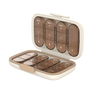 ecoco药盒一周七天便携药品分装盒分药器随身小型分药盒切药器