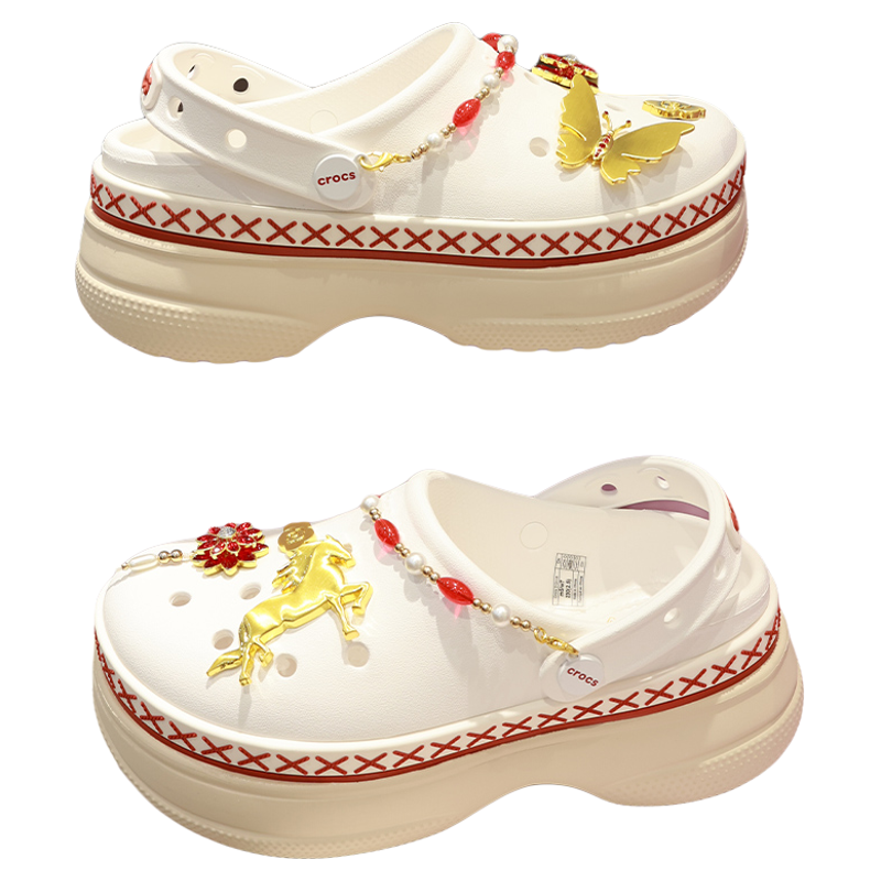 crocs沙滩洞洞鞋凉鞋堆堆女鞋
