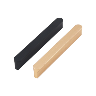 衣柜长拉手柜门t型拉手抽屉轻奢现代简约黑色橱柜门把手铜色