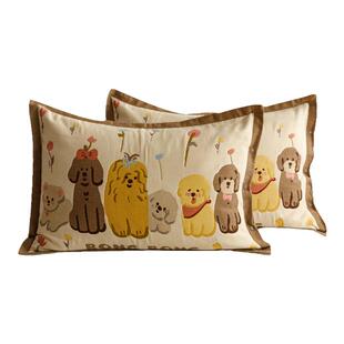 纯棉纱布枕套一对装成人枕头套单个100全棉男家用枕芯套48cmx74cm