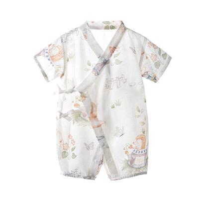 贝肽斯竹棉纱布夏季婴儿连体衣