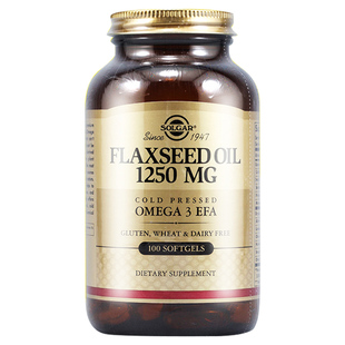 Solgar亚麻籽油软胶囊a亚麻酸omega-3不饱和脂肪酸100粒 美国有机