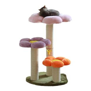 梅子猫＆凯瑞猫爬架大型猫底座豪华花朵猫窝猫树一体剑麻磨爪卡通