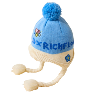 有钱花×法国SmileyWorld笑脸儿童帽子毛绒保暖女童秋冬男孩针织