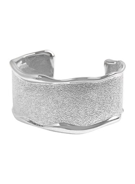 波纹磨砂鎏金开口手镯女