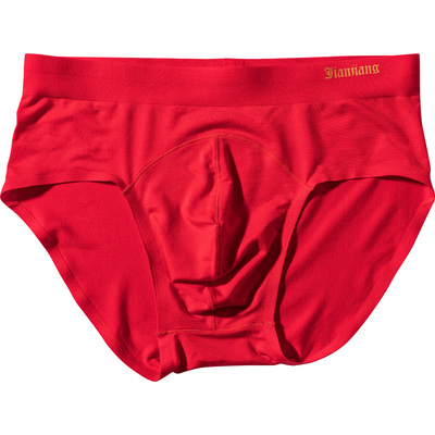 健将本命年红色无痕莫代尔三角裤