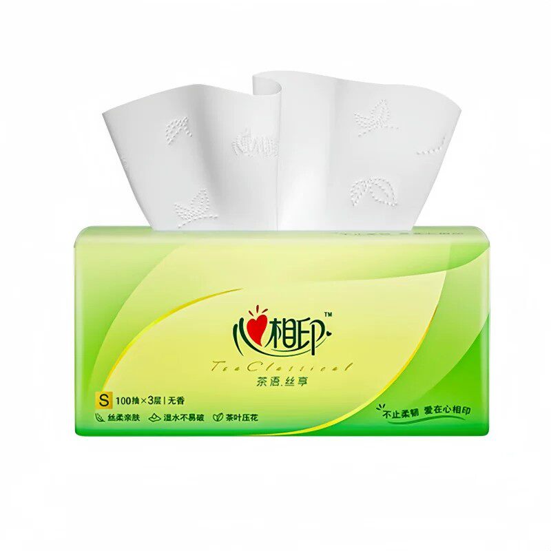 心相印抽纸茶语丝享面膜纸家用卫生纸300张加量装无香亲肤不刺激