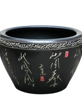 景德镇陶瓷鱼缸特大号养鱼盆荷花