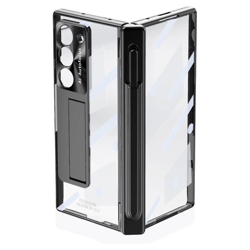 适用于三星Galaxy Z Fold7保护壳fold6手机壳铰链全包壳膜一体高透背板W26支架防摔手机保护套(笔槽配笔可