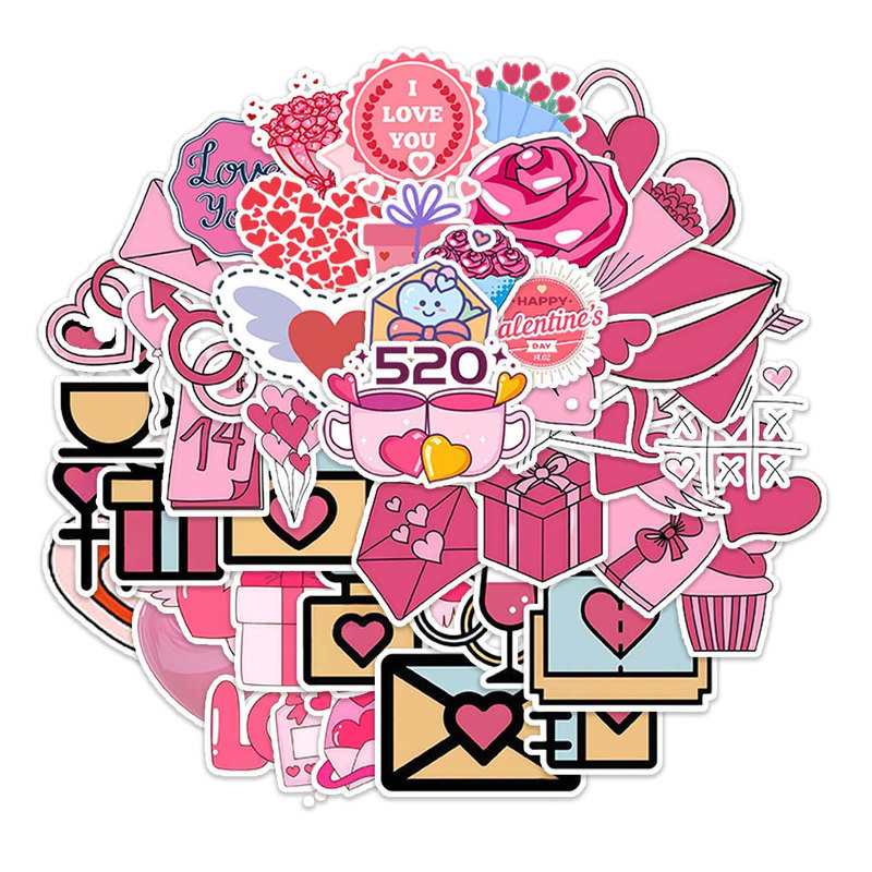 50张love通可爱手机壳行李箱贴纸