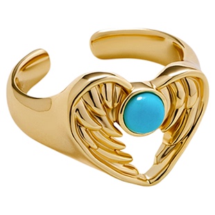 Amber Lollipop绿松石戒指女小众设计开口戒轻奢高级感食指戒新款