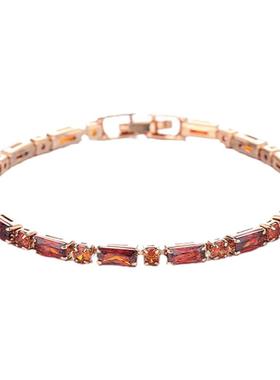 德国「 设计师」Mihmily 天然茶水晶手链18K金石榴红精致时尚轻奢