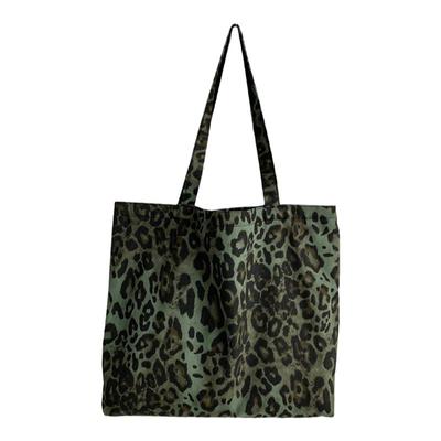 帆布包豹纹大容量有拉链有内袋