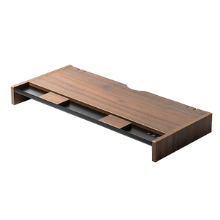 日本SANWA电脑增高架实木显示器底座键盘台式办公收纳置物架支架桌面电脑笔记本电视托架手机平板ipad架子