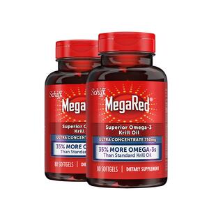 【自营】MegaRed脉拓omega3磷虾油鱼油升级精萃中老年心血管2瓶