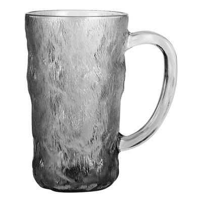 日式冰川纹玻璃杯带把手家用客厅喝水杯子ins风高颜值茶杯咖啡杯