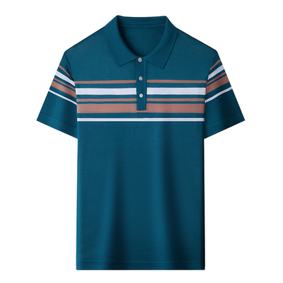 恒源祥男士桑蚕丝短袖POLO衫