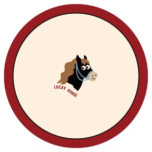 小马福吉马年装饰红色菱格复古客厅餐厅圆桌垫圆形台面保护垫pvc