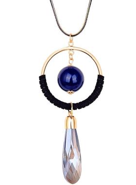 个性复古水滴几何钥匙女毛衣链