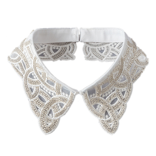 TMP-182重工串珠假领子女减龄娃娃领韩版毛衣装饰领百搭蕾丝领衬