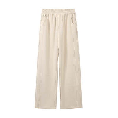 灰色羊毛裤女垂感软糯秋冬阔腿裤