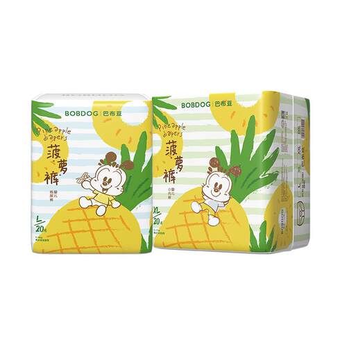 【百亿】巴布豆菠萝超薄干爽拉拉裤男女宝宝通用透气尿不湿1包