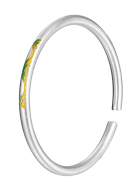 足银999山盟海誓开口手镯