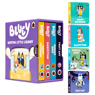 布鲁伊 手掌书 睡前迷你图书馆4册 英文原版 Bluey Bedtime Little Library 热门动画 亲子共读低幼睡前故事合集 耐撕耐翻便携