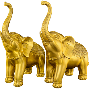 铜大象摆件一对黄铜吸水象客厅招办公室公司镇乔迁礼品镇财大号