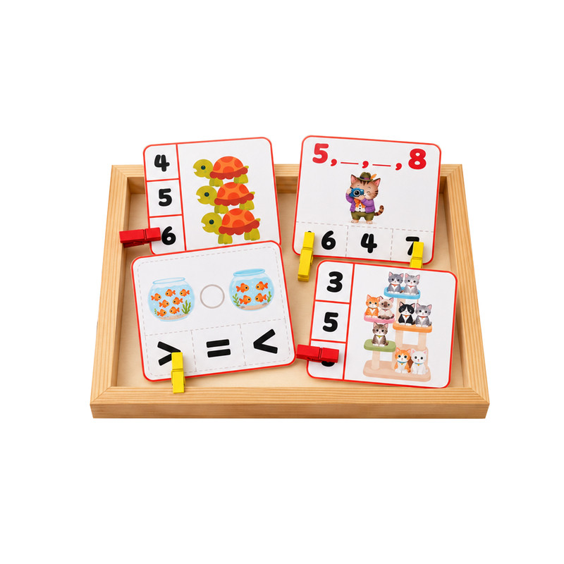 【布好玩_夹夹乐认知卡】幼儿园数学语言区数量比较对应相邻反义